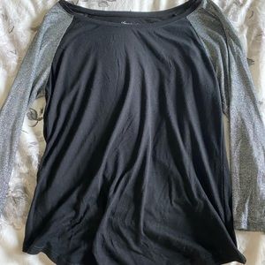 Black and silver long sleeve shirt. Size L